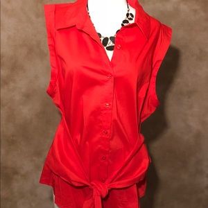 Ann Taylor Red Top,  Size 16